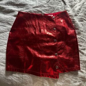 Superdown Metallic Asymmetrical Skirt